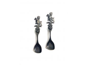Antique Sterling Silver Cherub Spoons