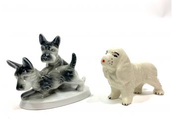 Porcelain Dog Sculptures