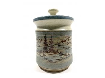 Studio Pottery Stoneware Container - Signed