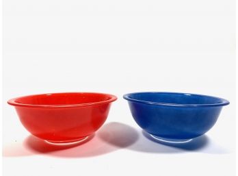 Red & Blue Pyrex Mixing Bowls