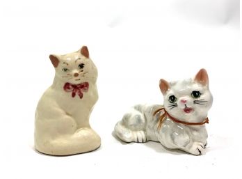 Porcelain Cat Sculptures