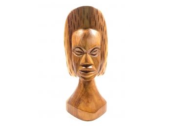 Hand Carved Wooden Bust Sculpture