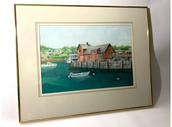 Connecticut Artist - Stan Carver - Harbor Watercolor Painting