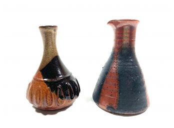 Lot Of Studio Pottery Bottle Vases