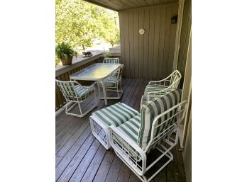 Vintage Homecrest Patio Set - Table + 4 Chairs - Lounge Rocker - Side Table