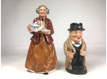 Royal Doulton Figure & Mug - 'teatime' & 'winston Churchill'