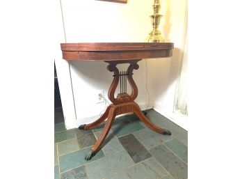 1940s Mahogany Lyre Base Game Table