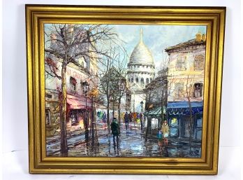 Mid-century Paris Oil On Canvas - Signed Jose Luis Leiva