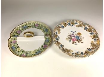 Antique Hand Painted Floral Porcelain