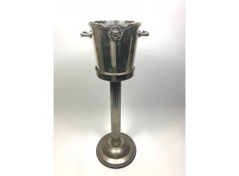 Rare Antique Silver Soldered Pedestal Champagne Ice Bucket