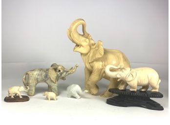 Vintage Composite Elephant Sculptures