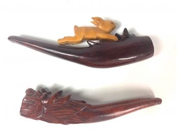 Vintage Hand-Carved Pipes