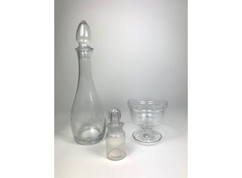 Glass Decanter, Bottle & Dome