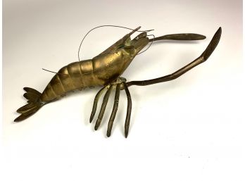 Vintage Brass Crawfish Sculpture