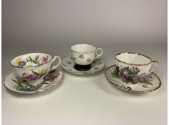 Antique Porcelain Teacups & Saucers - England