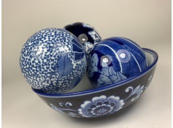 Blue Ceramic Decor & Bowl