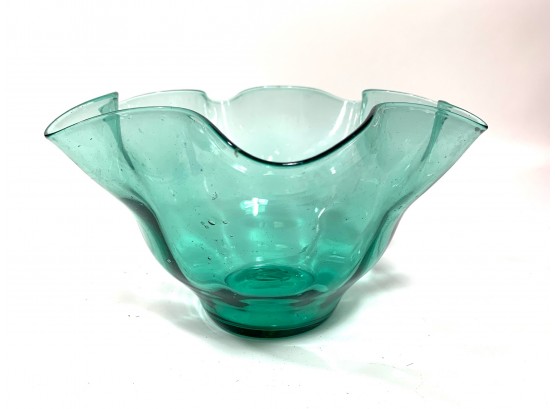 Vintage Mid-Century Blown Handkerchief Art Glass