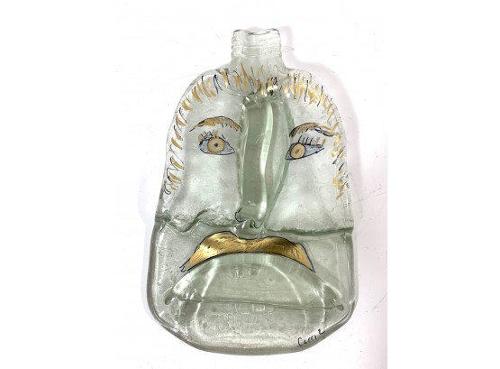 Melted Glass Face Sculpture