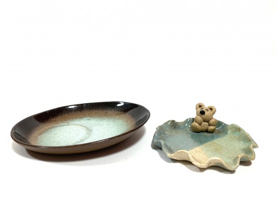 Studio Pottery Jewelry Dish & Peter Pots Dish