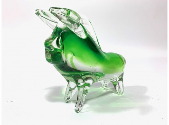 Art Glass Bull Sculpture