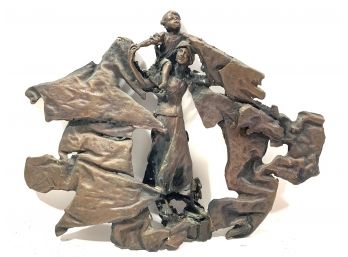 Fine Bronze Sculpture Of Mother And Child