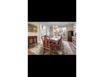 Large Solid Wood Dining Table + 8 Chairs