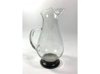 Etched Glass Pitcher - Sterling Base