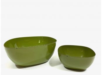 Green Cathrineholm Enamelware Bowls