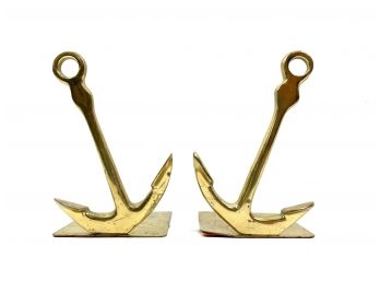 Vintage Brass Anchor Bookends