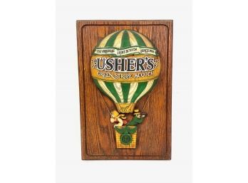 Vintage Ceramic Bar Advertising - 'ushers' Green Stripe Scotch