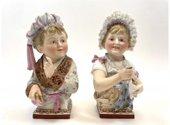 Very Fine Antique Bisque Porcelain Busts