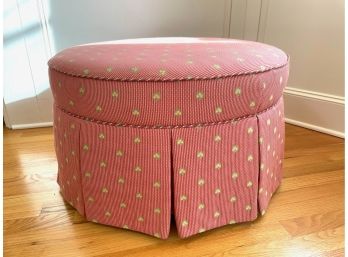 Finely Upholstered Ottoman On Casters
