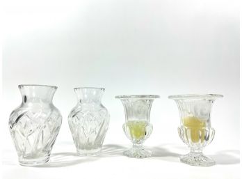 Lot Of 4 Small Cut Glass Vases