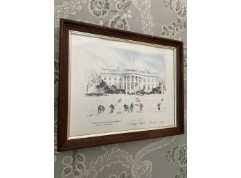 Jimmy And Rosalyn Signed & Framed White House Christmas Print