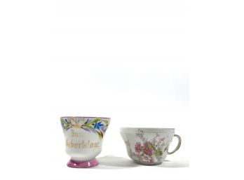 Antique Hand-decorated Porcelain Teacups