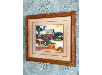 Original Watercolor 'skidmore Farm In The Hudson Valley'