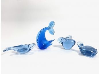 Vintage Cobalt Blue Art Glass Animals