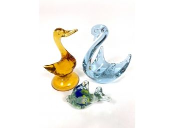Vintage Blown Art Glass Sculptures - Konst & Skansen