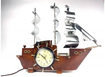 1950s United Ship Clock Sculpture