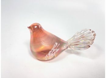 Iridescent Blown Glass Bird Sculpture