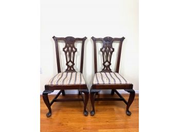 Pair Of Drop In Seat Chippendale Side Chairs