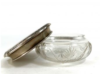 R. Wallace & Sons Sterling Silver Cut Glass Box - 1870s