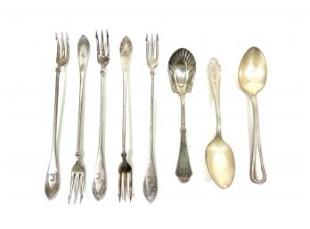 Antique Hall & Elton Forks & Misc Silverplated Spoons