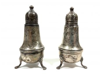 Antique Dorset Solid Sterling Silver Salt & Pepper Shakers