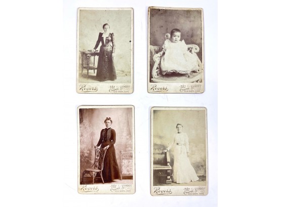 4x 1870s Cabinet Photographs - Rogers Studio - New Haven Conn