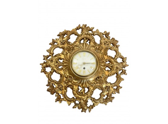 Mid-century Modern Gold Leaf Clock