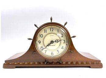 Antique New Haven Clock Co. Ship Wheel Mantle Clock (B)