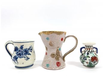 Assorted Lot Of Mid-century Pottery - Itay, Delft & Ikaro
