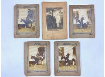 5x 1870s Cabinet Photographs - Pony In Branford Conn