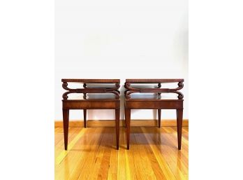 Pair Of Weiman Leather Top Side Tables